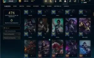 Unranked com 150 Champs e 169 Skins + 3 Vitoriosas