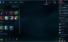 Conta lol lv 32, borda ouro, 89 skins, muito barato
