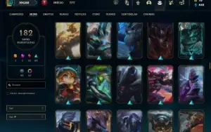 Bronze 2 com TODOS os champs e 182 Skins ( 150 Jogos )
