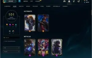 Conta LoL - Platina 1 - 129 champs  - 101 skins