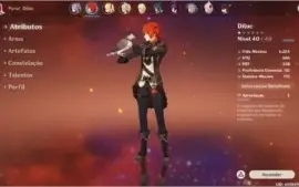 Conta genshin com diluc e keqing 5*