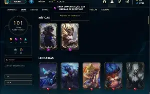 Conta prata 2 com 135 Champs e 101 Skins (2 Prestigios)