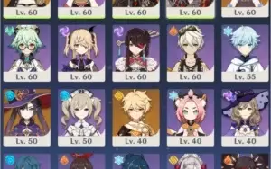 GENSHIN AR 43 - Childe + Diluc + Mona + Ganyu + Jean
