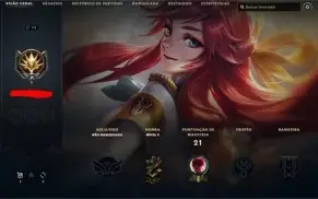 Conta LoL com Lux academia de batalha prestígio 2019