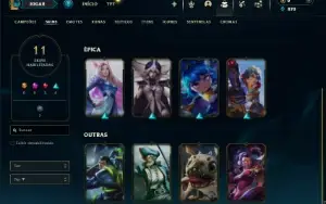 Ouro 2 com 35 Champs e 11 Skins + 6 Fragmentos