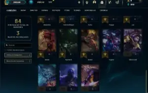 Ouro 2 com 35 Champs e 11 Skins + 6 Fragmentos