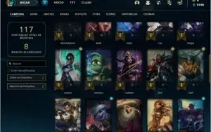 Conta platian 1 com 45 champs e 16 skins + 1 Prestigio
