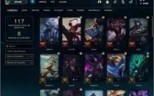 Conta platian 1 com 45 champs e 16 skins + 1 Prestigio