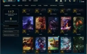 Conta platian 1 com 45 champs e 16 skins + 1 Prestigio