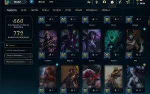Esmeralda 4 com TODOS os champs e 526 Skins + 109 Cromas