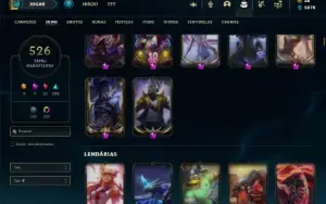 Esmeralda 4 com TODOS os champs e 526 Skins + 109 Cromas