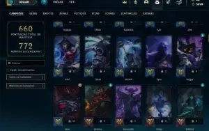 Esmeralda 4 com TODOS os champs e 526 Skins + 109 Cromas