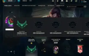 Esmeralda 4 com TODOS os champs e 526 Skins + 109 Cromas