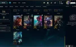 CONTA LEAGUE OF LEGENDS PLATINA 4 LVL 47, 36 CHAMPS,7 SKINS