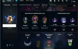 Conta prata 1 com 138 Champs e 150 Skins + 500k de Shaco