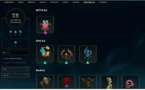 CONTA LOL 400 SKINS TOP