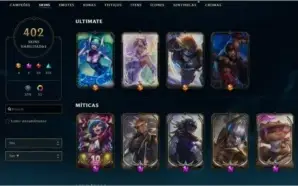 CONTA LOL 400 SKINS TOP