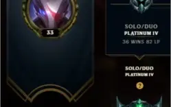 Conta platina 4 88% win rate 82 LP