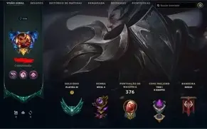 CONTA LOL LVL 350, PLATINA 3 COM DIVERSAS SKINS (217x)