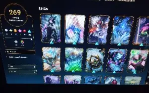 Conta league of legends sem rank com várias skins.