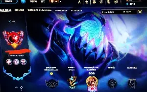 Conta league of legends sem rank com várias skins.