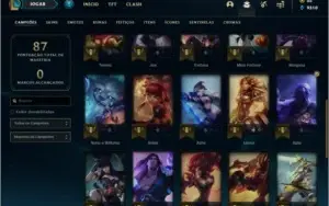 Conta prata 1 com 16 skins e 31 champs