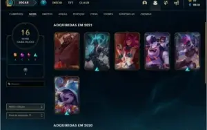 Conta prata 1 com 16 skins e 31 champs