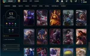 Conta Bronze 4 com 135 Champs e 53 Skins + 2 Fragmentos