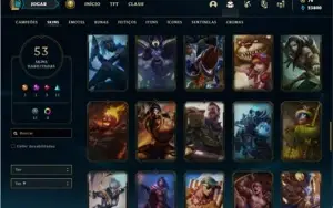 Conta Bronze 4 com 135 Champs e 53 Skins + 2 Fragmentos