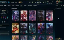 Vendo conta de lol Gold 1 com todos champs e 419 skins