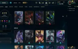 Vendo conta de lol Gold 1 com todos champs e 419 skins
