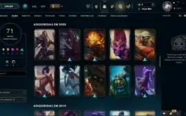 Conta LoL Ouro 2 - 122 campeões - 71 skins