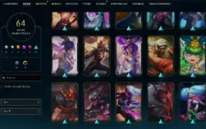 Ouro, 64 Skins, 2 Ultimate, 1 Mítica, 5 Lendárias, 10K Ea