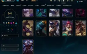 Ouro, 64 Skins, 2 Ultimate, 1 Mítica, 5 Lendárias, 10K Ea