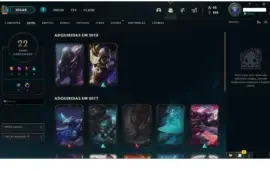 Conta de Lol ex platina atualmente unranked.