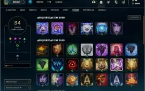 CONTA LEAGUE OF LEGENDS PRATA 1 36 SKINS, BARATO