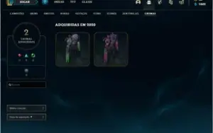CONTA LEAGUE OF LEGENDS PRATA 1 36 SKINS, BARATO