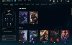 Conta ouro 3 com 100 champs e 52 skins ( MAIN ADC )