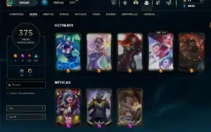 Bronze 1 com TODOS os champs e 375 Skins ( TOP / MID / JG )
