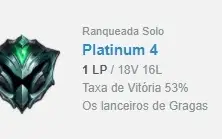 Contas de League of Legends (LOL) Platina
