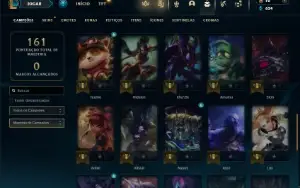 Bronze 4 com 50 Champs e 6 Skins + 1 Fragmento