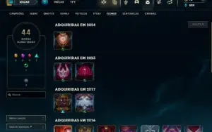 Bronze 4 com 50 Champs e 6 Skins + 1 Fragmento