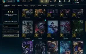 Bronze 4 com 50 Champs e 6 Skins + 1 Fragmento