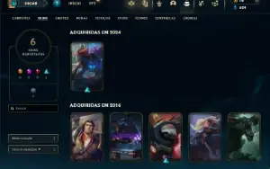 Bronze 4 com 50 Champs e 6 Skins + 1 Fragmento