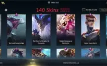 Conta wild rift com 140skins + de 16 lendarias