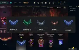 Conta lol - D3 Solo - 150 Skins - 46 Cromas - 3 Chibis