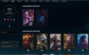 Conta de lol lv 122 com 22 skins e prata 2