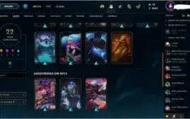 Conta de lol lv 122 com 22 skins e prata 2