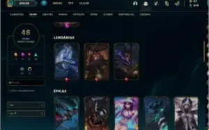 Conta League of Legends- Ouro II-48 skins