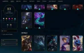 Conta - 83 Skins, 3 Épicas, 17 Lendárias, 37 Épicas 